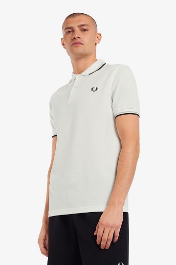 White Fred Perry M3600 Men's Polo Shirts | PH 1443EBCX